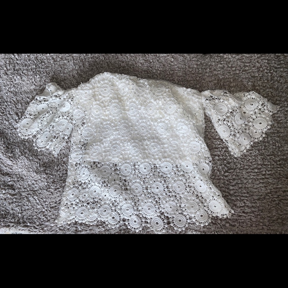 White off the shoulder lace top